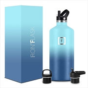 Buy Iron Flask Narrow Mouth Bottle with Straw Lid, Blue Waves, 64oz/1900ml