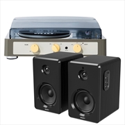 Buy Gadhouse Brad MKII Record Player - Grey + Bundled Majority D40 Bluetooth Speakers