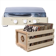 Buy Gadhouse Brad MKII Record Player - Ivory + Bundled Record Storage Crate