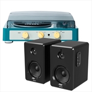 Buy Gadhouse Brad MKII Record Player - Green + Bundled Majority D40 Bluetooth Speakers