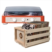 Buy Gadhouse Brad MKII Record Player - Tangerine + Bundled Record Storage Crate