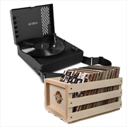 Buy Victrola Revolution Go Turntable - Black + Bundled Record Storage Crate