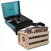 Buy Victrola Revolution Go Turntable - Blue + Bundled Record Storage Crate