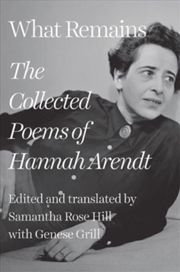 Buy What Remains : The Collected Poems Of Hannah Arendt