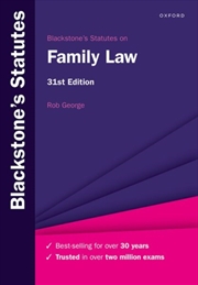Buy Blackstone'S Statutes On Family Law