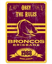 Buy NRL: Broncos - Retro Metal Sign
