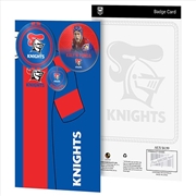 Buy NRL: Knights - 3 Badge Backing Card