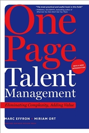 Buy One Page Talent Management, with a New Introduction