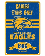Buy AFL - West Coast Eagles Retro Metal Sign