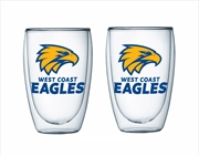 Buy AFL - West Coast Eagles S/2 Dbl Wall Glass
