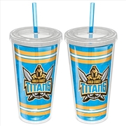 Buy NRL - Gold Coast Titans Tumbler W/Straw
