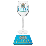 Buy NRL - Gold Coast Titans Wine & Coaster Set
