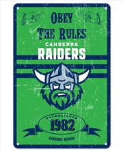 Buy NRL - Raiders Retro Metal Sign