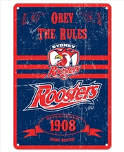Buy NRL - Roosters Retro Metal Sign