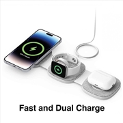 Buy Laser White 3 IN 1 Wireless Charging Pad  for Apple Device Tri Fold