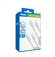 Buy Laser 1m USB C to USB C charging cable White/White