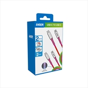 Buy Laser 2m Braided USB C to USB C charging cable Rainbow