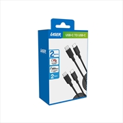 Buy Laser 2m USB C to USB C charging cable Black/Black
