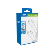 Buy Laser 2m USB C to USB C charging cable White/White