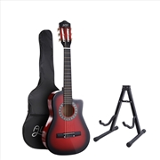 Buy Alpha 34-inch Child Acoustic Guitar + Capo - Red