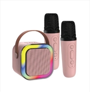 Buy Laser Portable Bluetooth Karaoke Speaker - Dual Mics & Fun Voice Effects (Pink)