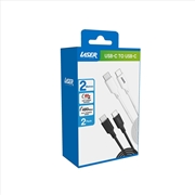 Buy Laser 2m USB C to USB C charging cable Black/White