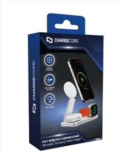 Buy ChargeCore 3 in 1 Wireless charging stand with Apple/Samsung Watch charger - White