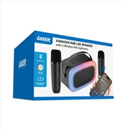Buy Laser Karaoke RGB LED Speaker with 2 Wireless Mics - Black