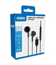 Buy Laser Wired USB C Earphones with Mic Black