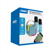 Buy Laser Mini Bluetooth Karaoke Speaker with Dual Wireless Mics (Blue)