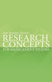 Buy Research Concepts for Management Studies