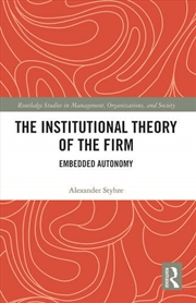 Buy The Institutional Theory of the Firm