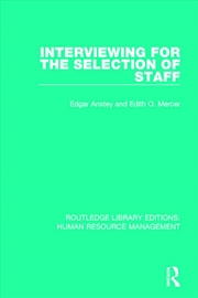 Buy Interviewing for the Selection of Staff