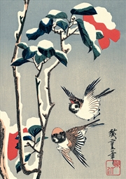 Buy Journal Sparrows and Camellia in Snow by Hiroshige, Lined PB