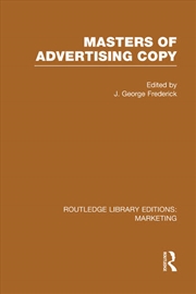 Buy Masters of Advertising Copy (RLE Marketing)
