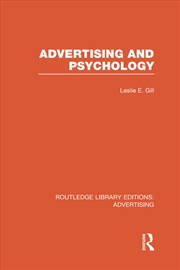 Buy Advertising and Psychology (RLE Advertising)