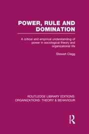 Buy Power, Rule and Domination (RLE: Organizations)
