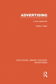 Buy Advertising A New Approach (RLE Advertising)