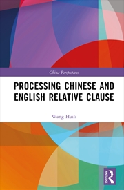 Buy Processing Chinese And English Relative Clause