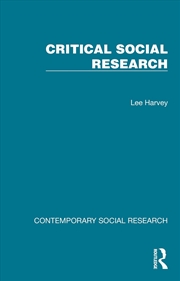 Buy Critical Social Research