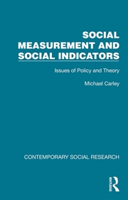 Buy Social Measurement And Social Indicators Issues Of Policy And Theory