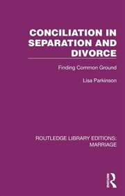Buy Conciliation In Separation And Divorce Finding Common Ground