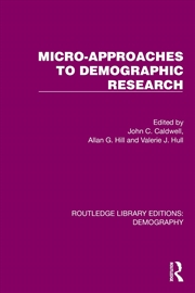 Buy Micro-Approaches To Demographic Research