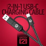 Buy Powerwave 2-in-1 2M USB-C Charging Cable with USB-A Adapter for Nintendo Switch 2