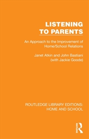 Buy Listening To Parents An Approach To The Improvement Of Home/School Relations