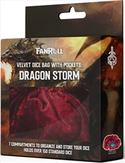 Buy MDG Velvet Compartment Dice Bag with Pockets: Dragon Storm Red Dragon Scales