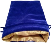 Buy MDG Small Velvet Dice Bag: Blue w/ Gold Satin