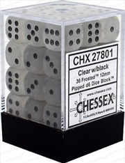 Buy Chessex 12mm D6 Dice Block Frosted Clear/Black 
