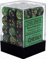 Buy Chessex 12mm D6 Dice Block Gemini Black-Green/Gold 