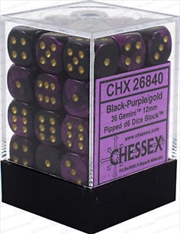 Buy Chessex 12mm D6 Dice Block Gemini Black-Purple/Gold 